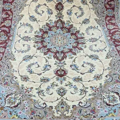 فرش دستباف کاشان 6 متری طرح ترسا متریال پشم ریز کاشان